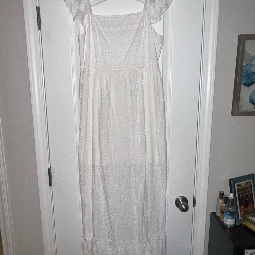 Altar'd State White Lace Maxi Dress